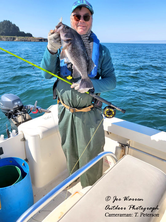 Joe Warren, Oregon coast saltwater fly fishing, black rockfish