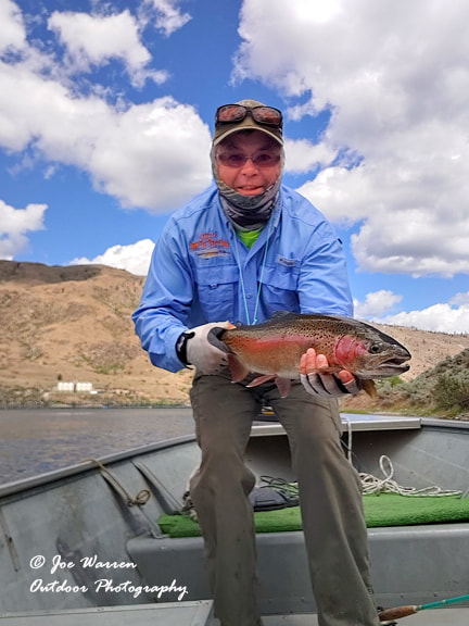 Joe Warren, fly fishing, trophy, rainbow trout, Rufus Woods Reservoir, Columbia River, WA